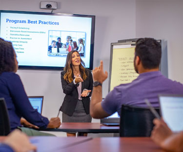 Instructor addressing trainees