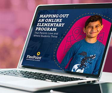 Flexpoint page on a laptop with some text and a little boy smiling
