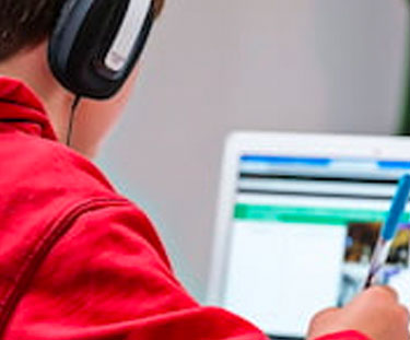 Boy using computer