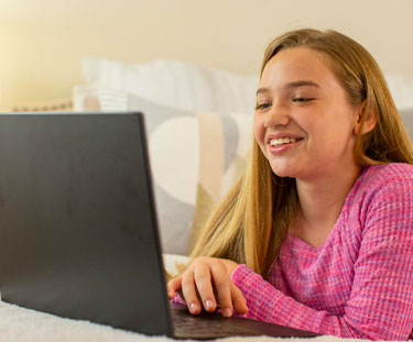 Girl using computer