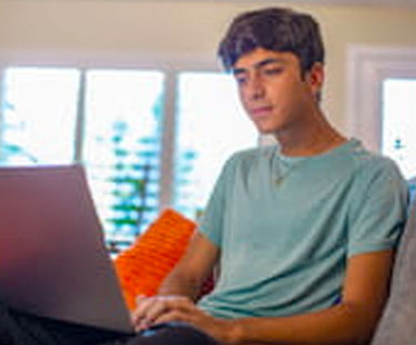 Boy using computer